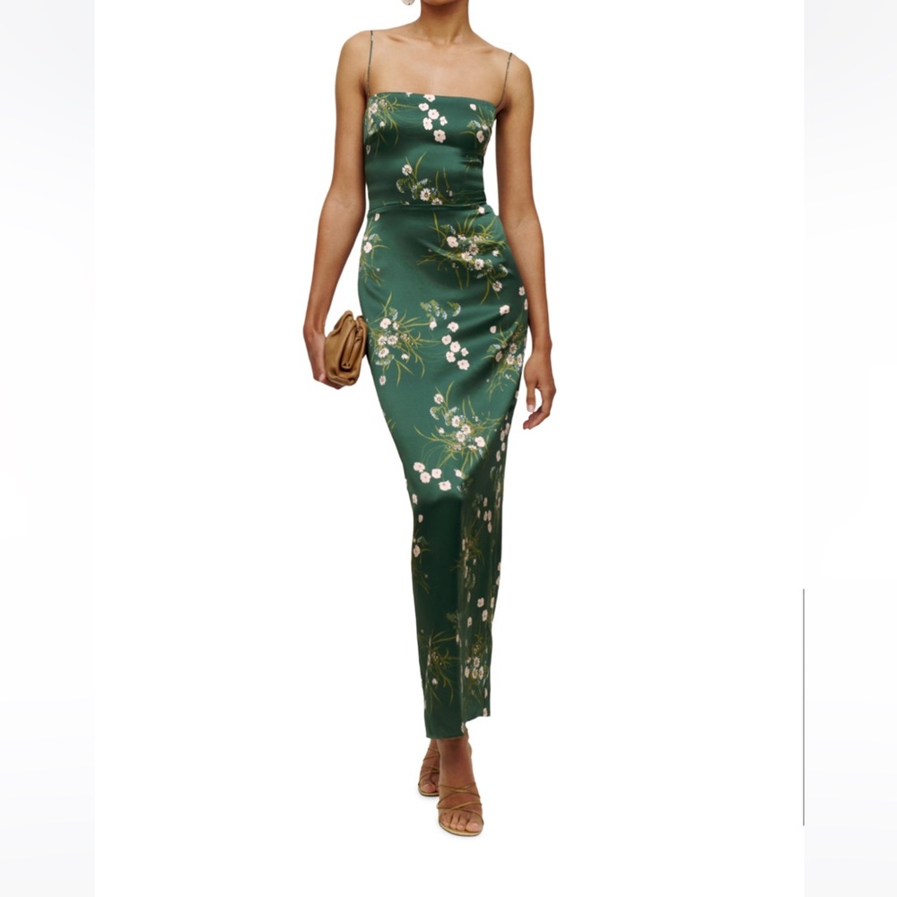 NWT Reformation BUENA FRANKIE FLORAL SILK MIDI DRESS Size 4